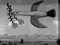 Josip Generalic, 1970, Ptica s cvijecem (Bird with flowers), ulje na platnu (oil on canvas)