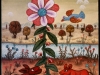 Josip Generalic, 1970, Two animals and a flower, oil on canvas