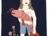 Josip Generalic, 1970, Woman with big red catfish, tapestry