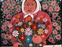 Josip Generalić, 1970, Žena radi buket (Woman making a bouquet, ulje na platnu (oil on canvas)