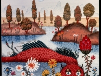 Josip Generalic, 1971, Crvena riba-monstrum (Red monster fish), ulje na platnu (oil on canvas)