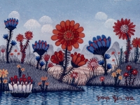 Josip Generalic, 1971, Cvijece pored rijeke (Flowers by the river), ulje na platnu (oil on canvas)
