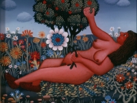Josip Generalic, 1971, Eva (Eve), ulje na staklu (oil on glass)