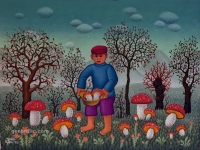 Josip Generalic, 1972, Berba gljiva (Picking mushrooms), ulje na platnu (oil on canvas)