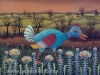 Josip Generalic, 1972, Blue bird, oil on glass