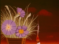 Josip Generalic, 1972, Cvijece i svijeca (Flowers and a candle), ulje na staklu (oil on glass), 36x28 cm