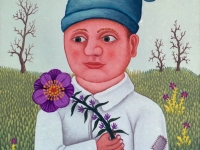 Josip Generalic, 1972, Djecak s plavim cvijetom (Boy with flower), ulje na platnu (oil on canvas)