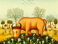 Josip Generalić, 1972, Ispaša (Pasture), ulje na platnu (oil on canvas)