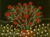 Josip Generalic, 1972, Red flowers, oil on glass