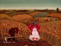 Josip Generalić, 1972, Žena pije (Woman is drinking), ulje na platnu (oil on canvas), 75x90 cm