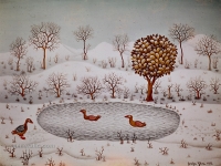 Josip Generalic, 1973, Patke u jezeru (Ducks in a lake), ulje na platnu (oil on canvas)