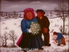 Josip Generalic, 1974, Newlyweds in winter, oil on glass