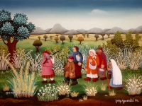 Josip Generalic, 1974, Povratak sa sajma (Return from fair), ulje na staklu (oil on glass)