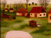 Josip Generalic, 1974, Svinja jede (Pig is eating), ulje na staklu (oil on glass)