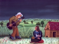 Josip Generalic, 1975, Gitarist (Guitar player), ulje na staklu (oil on glass)