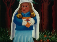 Josip Generalić, 1975, Mladenka u šumi (Bride in a forest), ulje na staklu (oil on glass), 49x66 cm