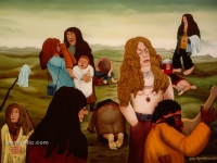 Josip Generalic, 1975, Woodstock 1973, ulje na staklu (oil on glass), 120x170 cm