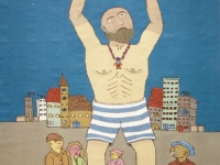 Josip Generalic, 1976, Dizac utega (Weightlifter), tapiserija (tapestry)