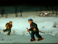 Josip Generalic, 1976, Klizanje na ledu (Skaters on ice), ulje na staklu (oil on glass), 47x69 cm