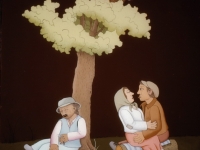 Josip Generalic, 1976, Ljubav pod drvetom (Love under a tree), ulje na staklu (oil on glass)