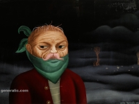 Josip Generalic, 1976, Zubobolja (Toothache), ulje na staklu (oil on glass), 60x90 cm