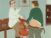 Josip Generalic, 1977, At the doctors, oil on glass