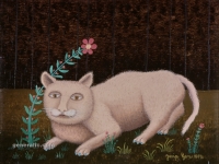Josip Generalic, 1977, Bijeli macak (White cat), ulje na platnu (oil on canvas)