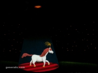 Josip Generalic, 1978, Cirkuski konj (Circus horse), ulje na staklu (oil on glass), 55x65 cm