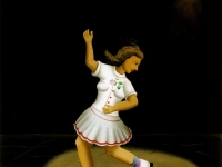 Josip Generalic, 1979, Klizacica (Skaterwoman), ulje na staklu (oil on glass), 70x90 cm