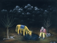 Ivan Generalic, 1986, Cuvanje krave (Watching the cow), pastel