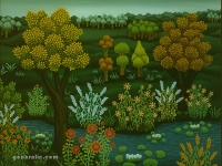 Josip Generalic, 1982, Potok (A stream), ulje na staklu (oil on glass), 37x42 cm