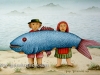 Josip Generalic, 1985, Big blue fish, watercolour