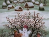 Josip Generalic, 1985, Making a snowman, oil on glass