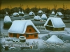 Josip Generalic, 1987, Winter with houses, oil on glass