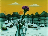 Josip Generalic, 1987, Zimski cvijet, ulje na staklu (oil on glass)