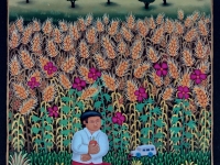 Josip Generalic, 1989, Djecak u polju (Boy in a field), ulje na staklu (oil on glass)