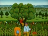 Josip Generalic, 1989, Picking the apples, oil on glass