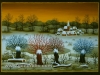 Josip Generalic, 1989, Winter with willows, oil on glass