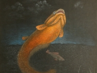 Ivan Generalić, 1992, Som (Catfish), pastel, 50×36 cm
