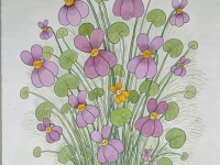Josip Generalic, 1990, Ljubicice (Violets), akvarel (watercolour)