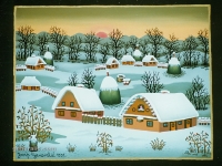 Josip Generalic, 1991, Mala zima (Small winter), ulje na staklu (oil on glass)