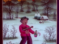 Josip Generalic, 1991, Povratak iz vinograda (Return from vineyard), ulje na staklu (oil on glass)