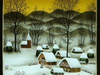 Josip Generalic, 1991, Zima u selu (Winter in village), ulje na staklu (oil on glass)