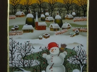 Josip Generalic, 1992, Mali snjegovic (Little snowman), ulje na staklu (oil on glass)