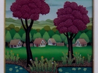 Josip Generalic, 1994, Dva drveta (Two trees), ulje na staklu (oil on glass)