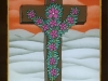 Josip Generalic, 1994, Flower cross, oil on glass, 26x17 cm