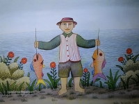 Josip Generalic, 1994, Ribic na moru (Fisherman by the sea), akvarel (watercolour)