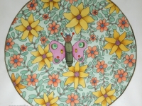 Josip Generalić, 1995, Okruglo cvijeće (Round flowers), akvarel (watercolour), 50×50 cm p-40 cm