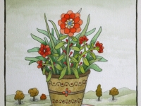 Josip Generalic, 1996, Cvijece (Flowers), akvarel (watercolour), 28x24 cm