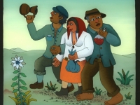 Josip Generalic, 1998, Povratak iz vinograda (Return from vineyard), ulje na staklu (oil on glass)